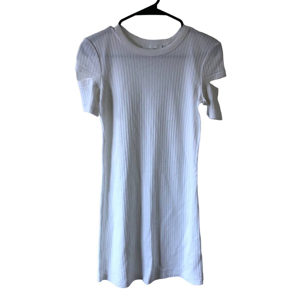 $230 Helmut Lang Wide Rib Dress Optic White size XS NWT's NEW